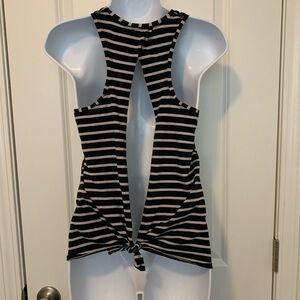 Lululemon Athletica Black and White Striped Tank Top
